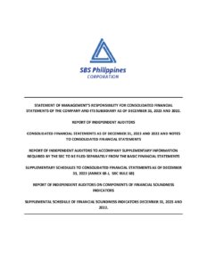 SBS Philippines Corporation | Annual Audited Financial Statement 2023